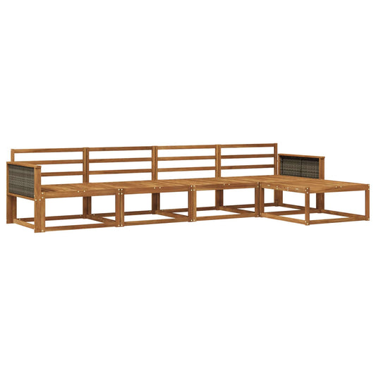 Outdoor Sofa Set 5 pcs Natural Solid Acacia Wood