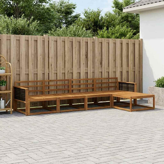 Outdoor Sofa Set 5 pcs Natural Solid Acacia Wood