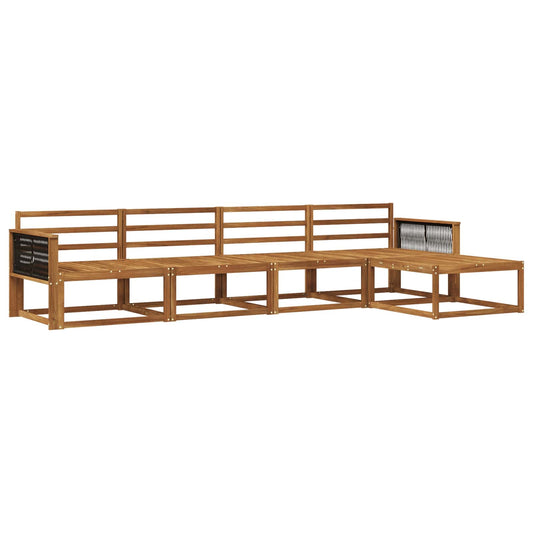 Outdoor Sofa Set 5 pcs Natural Solid Acacia Wood
