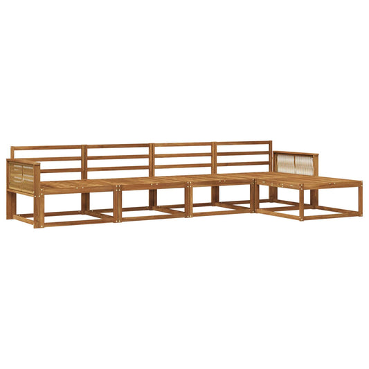Outdoor Sofa Set 5 pcs Natural Solid Acacia Wood