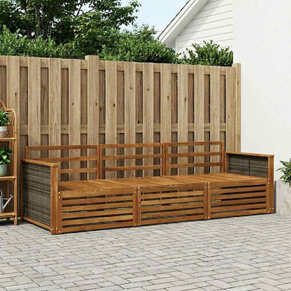 Outdoor Sofa Set 3 pcs Natural Solid Acacia Wood