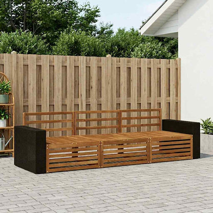 Outdoor Sofa Set 3 pcs Natural Solid Acacia Wood