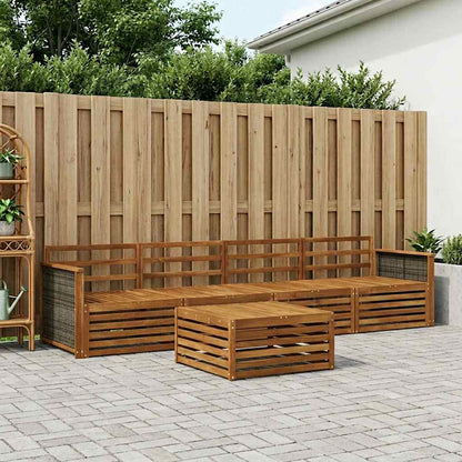 Outdoor Sofa Set 5 pcs Natural Solid Acacia Wood