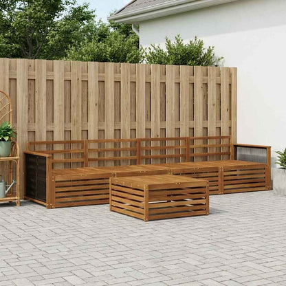 Outdoor Sofa Set 5 pcs Natural Solid Acacia Wood