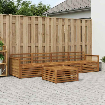 Outdoor Sofa Set 5 pcs Natural Solid Acacia Wood