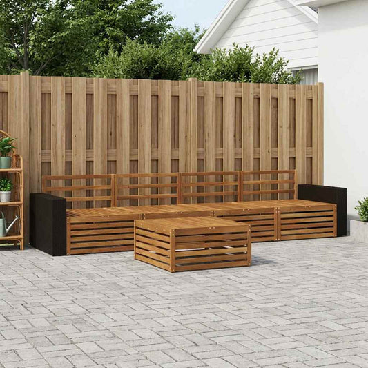 Outdoor Sofa Set 5 pcs Natural Solid Acacia Wood
