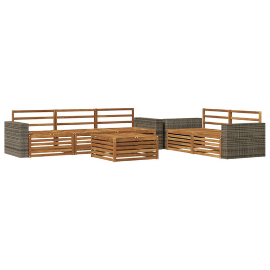 Outdoor Sofa Set 6 pcs Natural Solid Acacia Wood