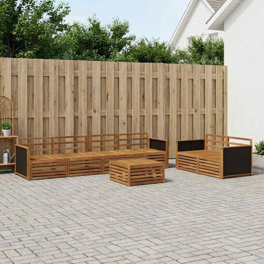 Outdoor Sofa Set 7 pcs Natural Solid Acacia Wood