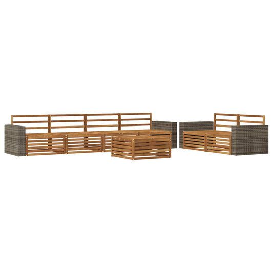 Outdoor Sofa Set 7 pcs Natural Solid Acacia Wood