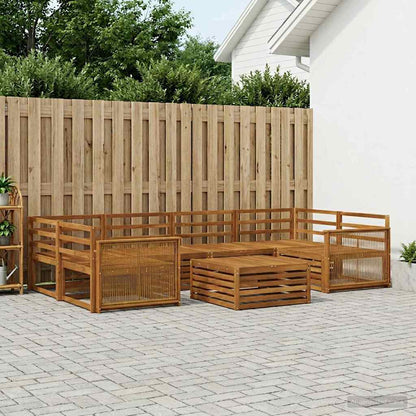 Outdoor Sofa Set 7 pcs Natural Solid Acacia Wood