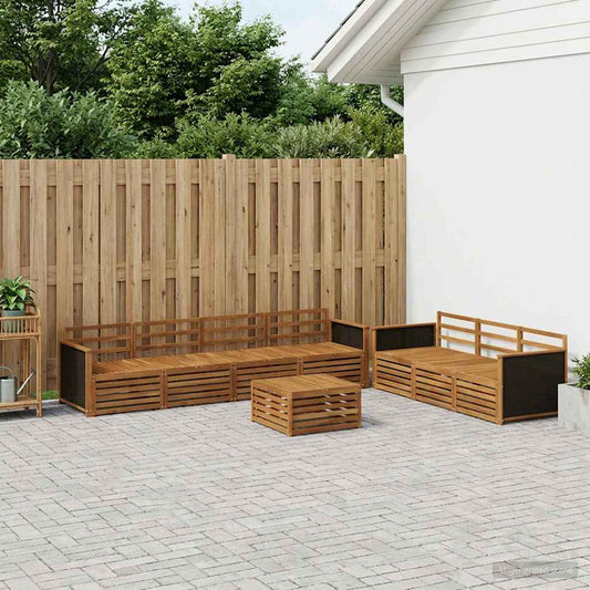 Outdoor Sofa Set 8 pcs Natural Solid Acacia Wood
