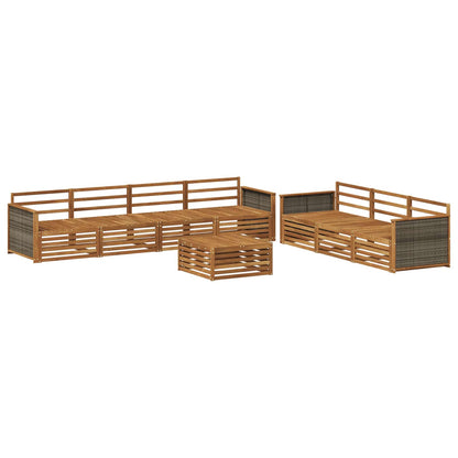 Outdoor Sofa Set 8 pcs Natural Solid Acacia Wood