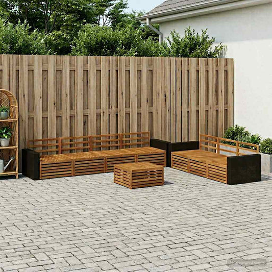 Outdoor Sofa Set 8 pcs Natural Solid Acacia Wood