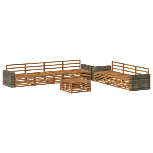 Outdoor Sofa Set 8 pcs Natural Solid Acacia Wood
