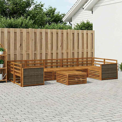 Outdoor Sofa Set 8 pcs Natural Solid Acacia Wood