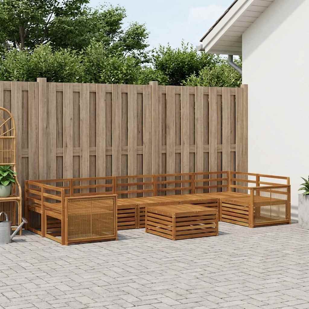 Outdoor Sofa Set 8 pcs Natural Solid Acacia Wood