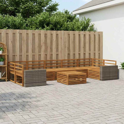 Outdoor Sofa Set 8 pcs Natural Solid Acacia Wood