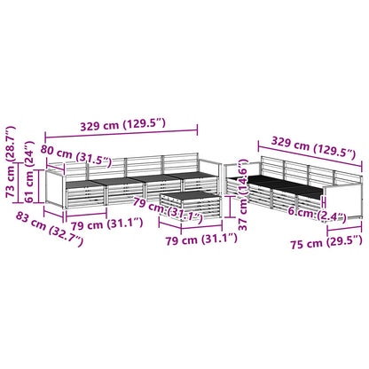 Outdoor Sofa Set 9 pcs Natural Solid Acacia wood