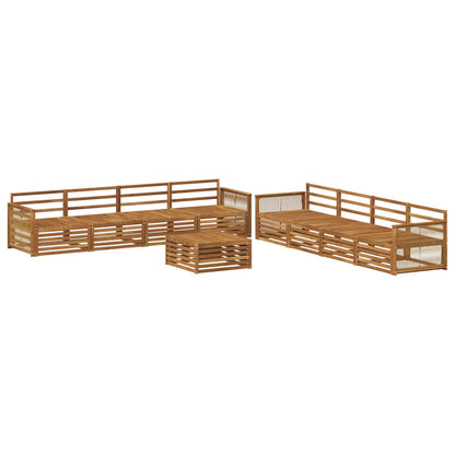 Outdoor Sofa Set 9 pcs Natural Solid Acacia Wood