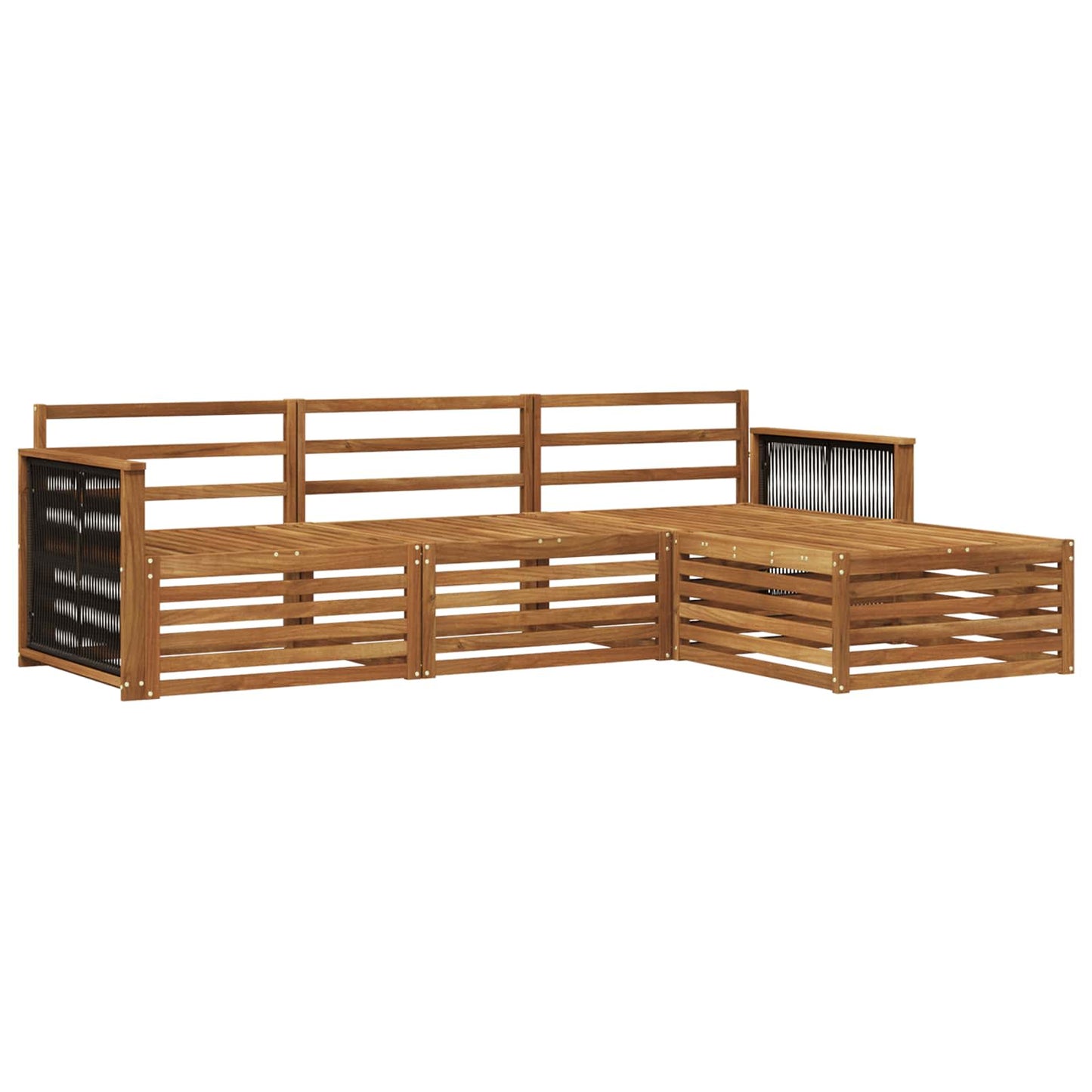 Outdoor Sofa Set Natural 249 x 162.5 x 73 cm Solid Acacia Wood