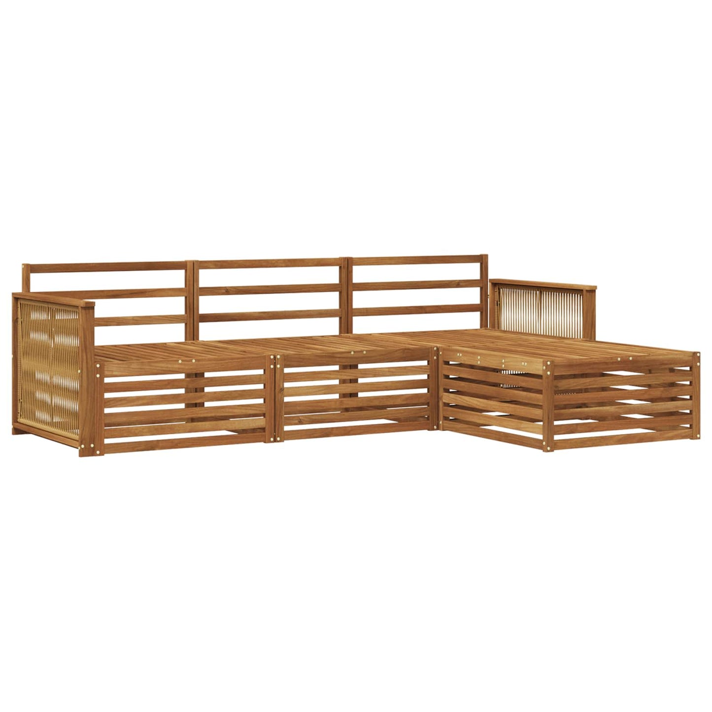Outdoor Sofa Set Natural 249 x 162.5 x 73 cm Solid Acacia Wood