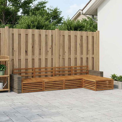 Outdoor Sofa Set 5 pcs Natural Solid Acacia Wood