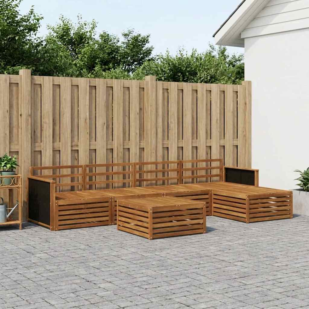 Outdoor Sofa Set 6 pcs Natural Solid Acacia Wood