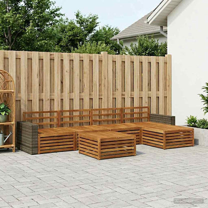 Outdoor Sofa Set 6 pcs Natural Solid Acacia Wood