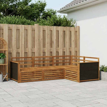 Outdoor Sofa Set 4 pcs Natural Solid Acacia Wood