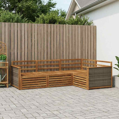 Outdoor Sofa Set 4 pcs Natural Solid Acacia Wood