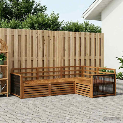 Outdoor Sofa Set 4 pcs Natural Solid Acacia Wood