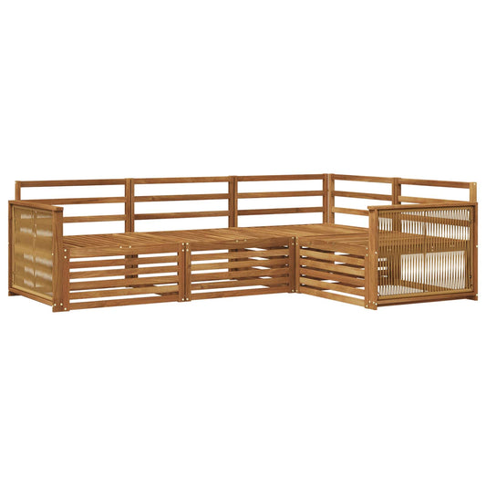 Outdoor Sofa Set 4 pcs Natural Solid Acacia Wood