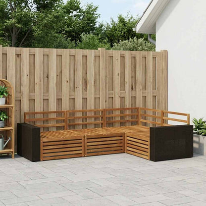 Outdoor Sofa Set 4 pcs Natural Solid Acacia Wood