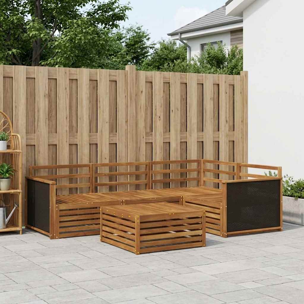 Outdoor Sofa Set 5 pcs Natural Solid Acacia Wood