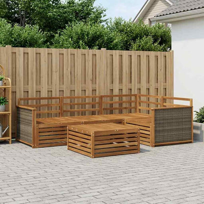 Outdoor Sofa Set 5 pcs Natural Solid Acacia Wood