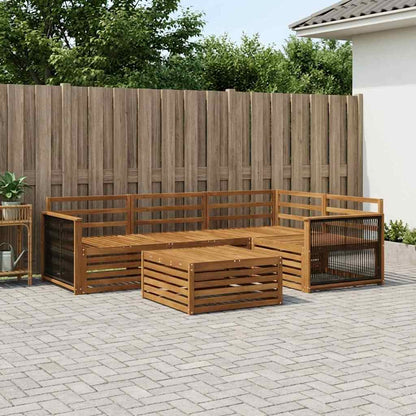 Outdoor Sofa Set 5 pcs Natural Solid Acacia Wood