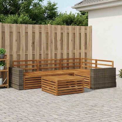Outdoor Sofa Set 5 pcs Natural Solid Acacia Wood