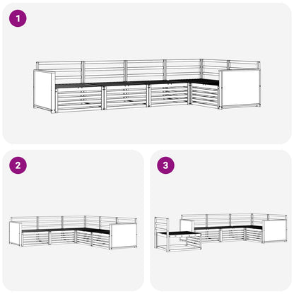 Outdoor Sofa Set 5 pcs Natural 323 x 164.5 x 73 cm