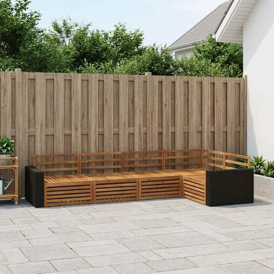 Outdoor Sofa Set 5 pcs Natural Solid Acacia Wood
