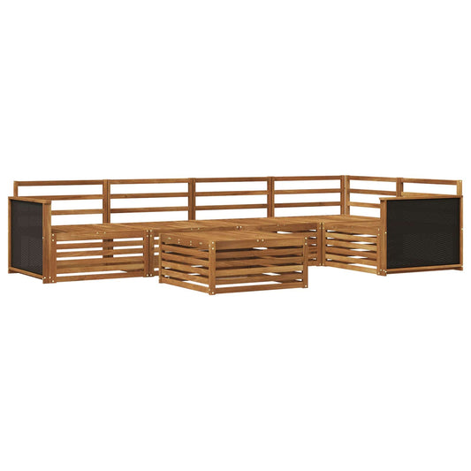 Outdoor Sofa Set 6 pcs Natural Solid Acacia Wood