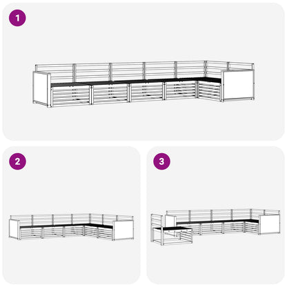 Outdoor Sofa Set 6 pcs Natural 406 x 168.5 x 73 cm