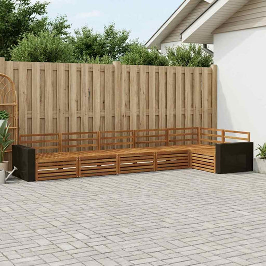 Outdoor Sofa Set 6 pcs Natural Solid Acacia Wood