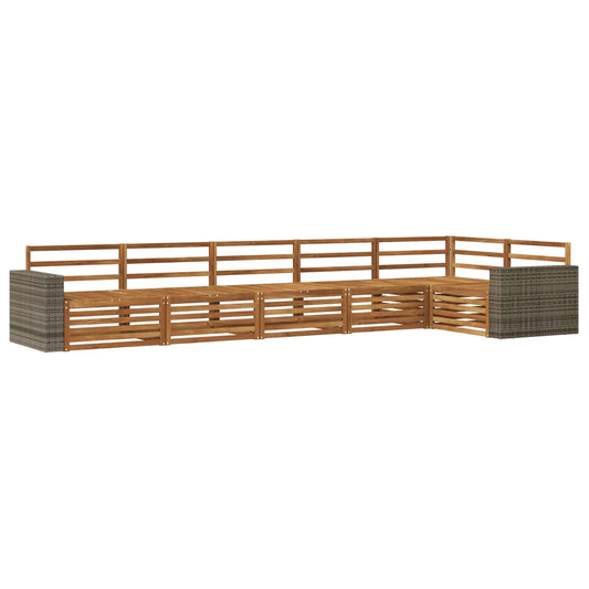 Outdoor Sofa Set 6 pcs Natural Solid Acacia Wood