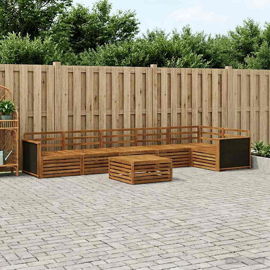 Outdoor Sofa Set 7 pcs Natural Solid Acacia Wood