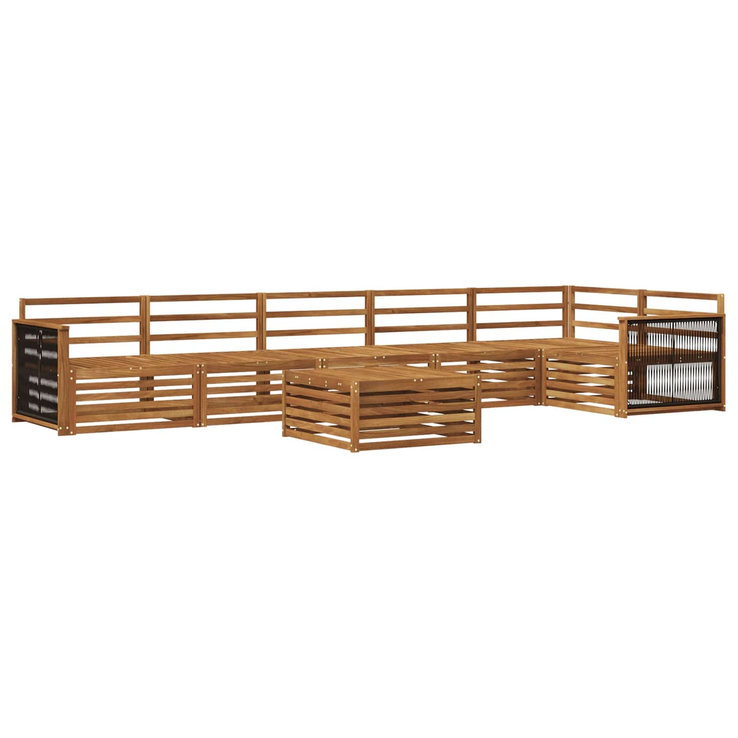 Outdoor Sofa Set 7 pcs Natural Solid Acacia Wood