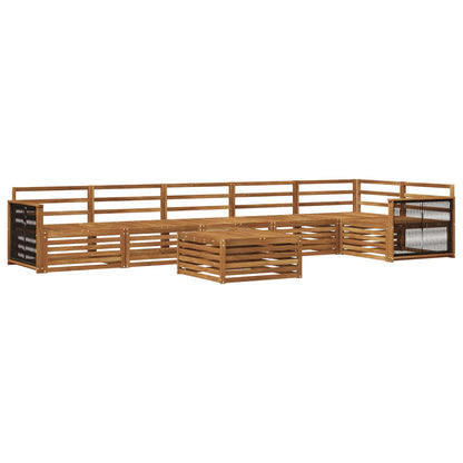 Outdoor Sofa Set 7 pcs Natural Solid Acacia Wood