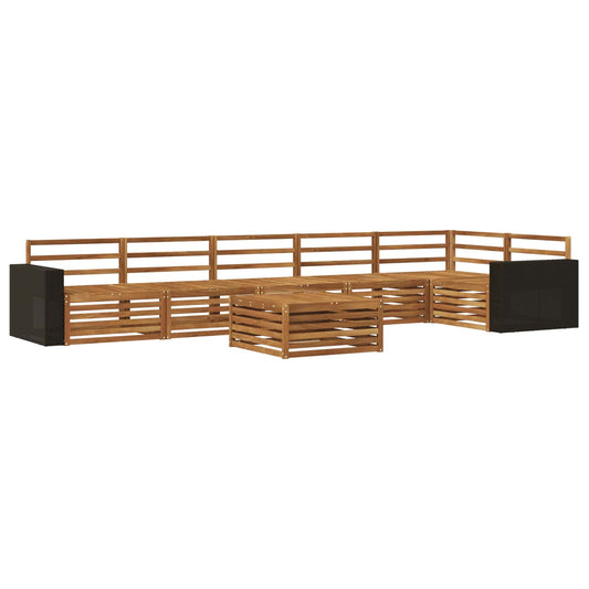 Outdoor Sofa Set 7 pcs Natural Solid Acacia Wood