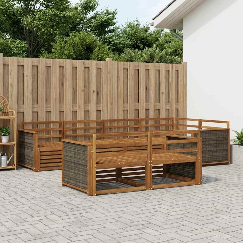 Outdoor Sofa Set 7 pcs Natural