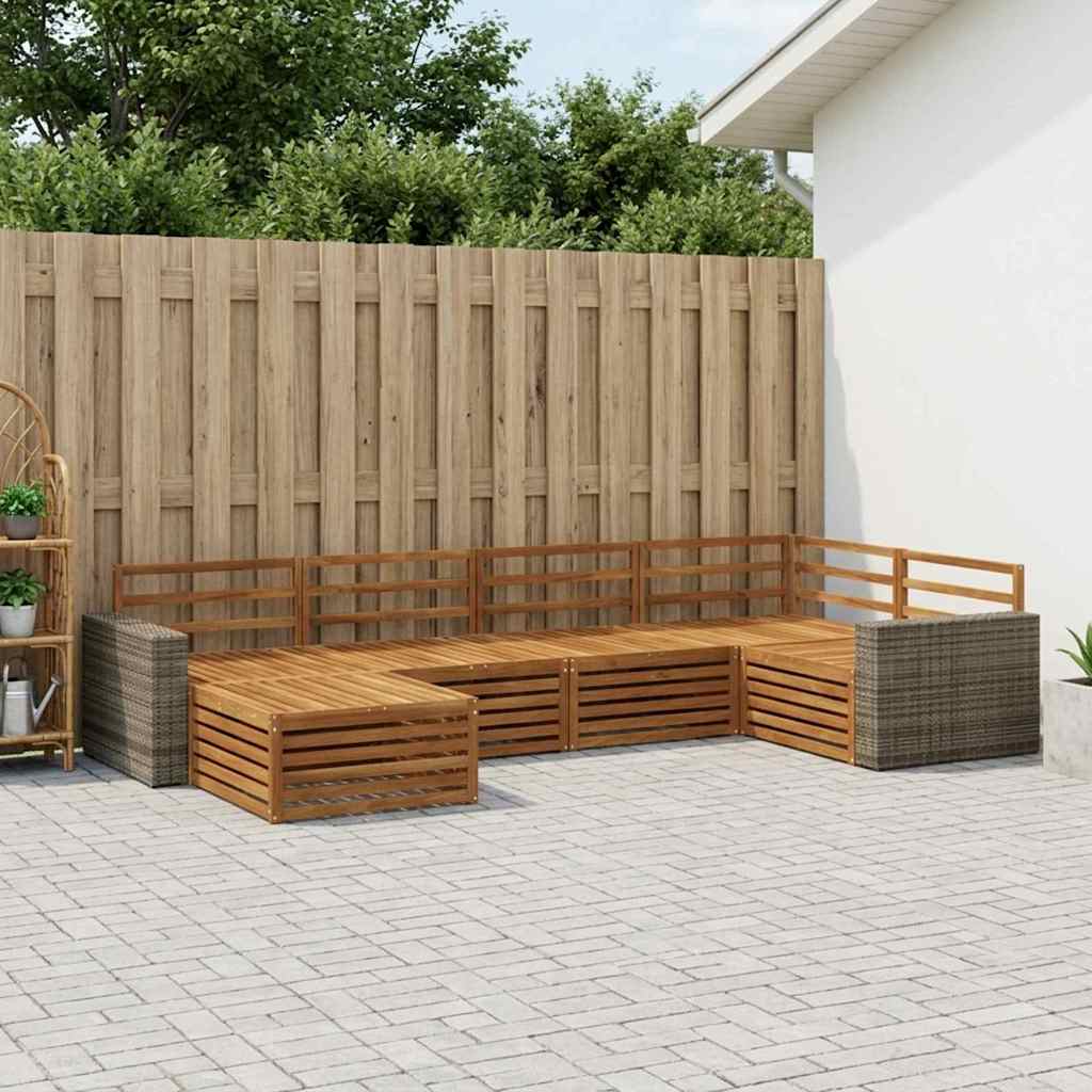 Outdoor Sofa Set 6 pcs Natural