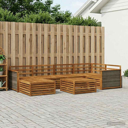 Outdoor Sofa Set 7 pcs Natural